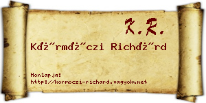 Körmöczi Richárd névjegykártya