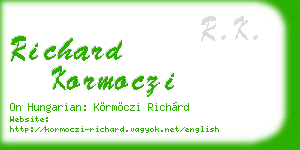 richard kormoczi business card